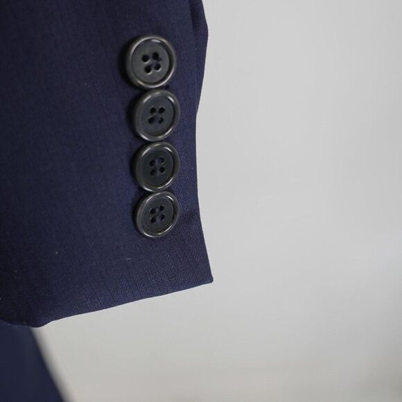 Jos A Bank Signature Gold Wool Blue Herringbone 44L / Slim 46L Blazer 2 Button - Picture 3 of 13